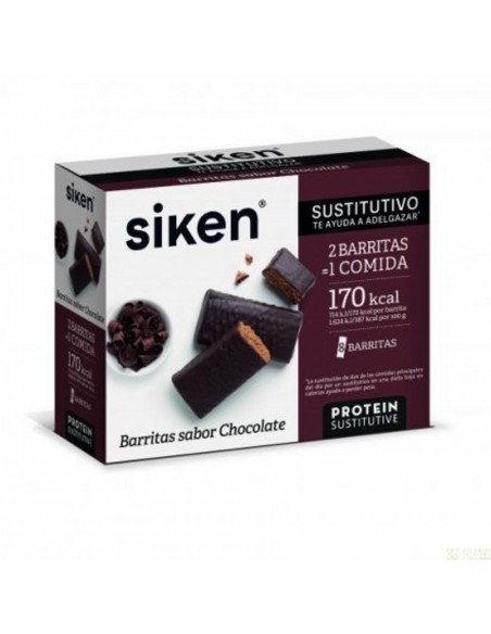 Barrita sustitutiva chocolate SIKEN 8 unidades