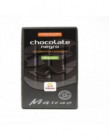 Chocolate Mascao Negro 58% BIO 100 g....