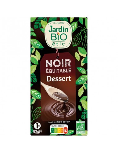 Chocolate negro 52% cacao JARDIN BIO 170 gr