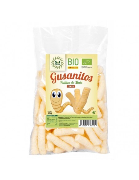 Gusanitos maiz sin gluten SOL NATURAL 70 gr BIO