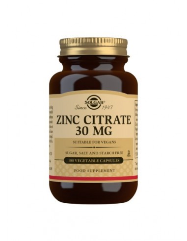 Zinc citrato 30 mg SOLGAR 100 capsulas