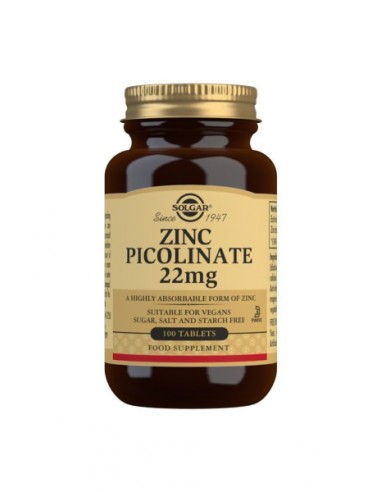 Picolinato zinc 22 mg SOLGAR 100 comprimidos