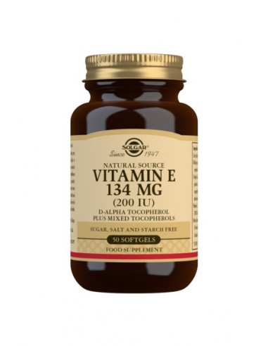 Vitamina E 200 IU 134mg SOLGAR 50 capsulas