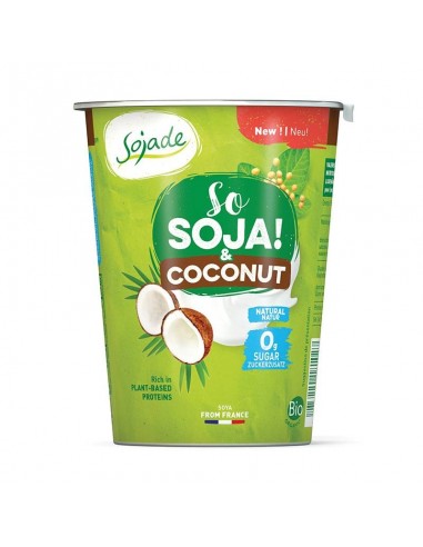 Yogur soja natural sabor coco SOJADE 400 gr BIO