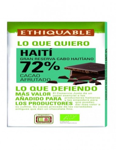 Chocolate Negro 72% Haití BIO 100 g