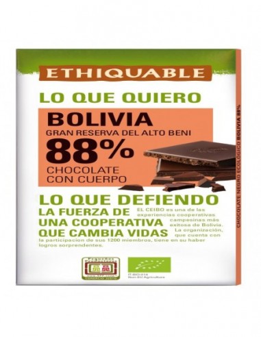 Chocolate Negro 88% Bolivia BIO 100 g