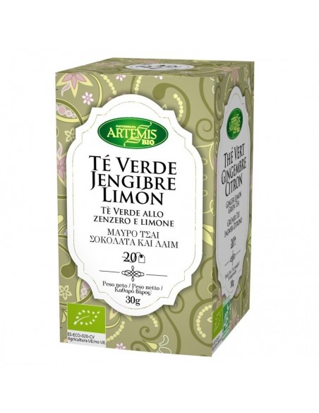 Infusion te verde jengibre limon (20 filtros) ARTEMIS 30 gr