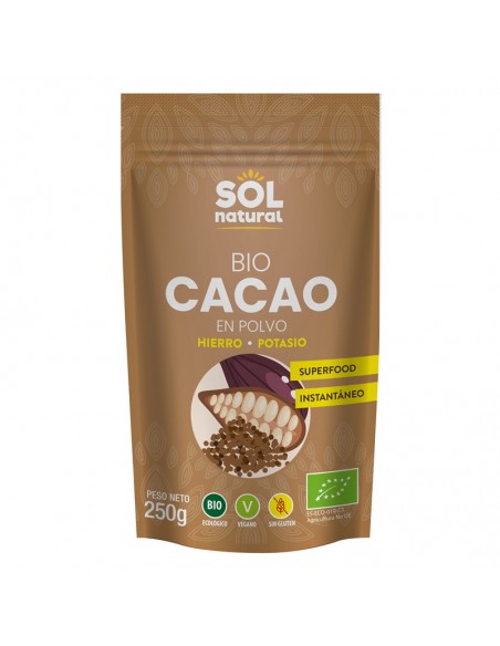 Cacao polvo crudo raw SOL NATURAL 250 gr BIO