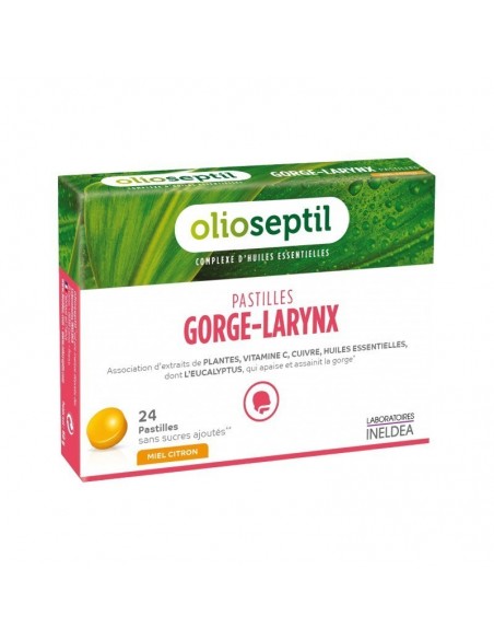 Preparado laringe garganta miel plantas OLIOSEPTIL 24 pastillas