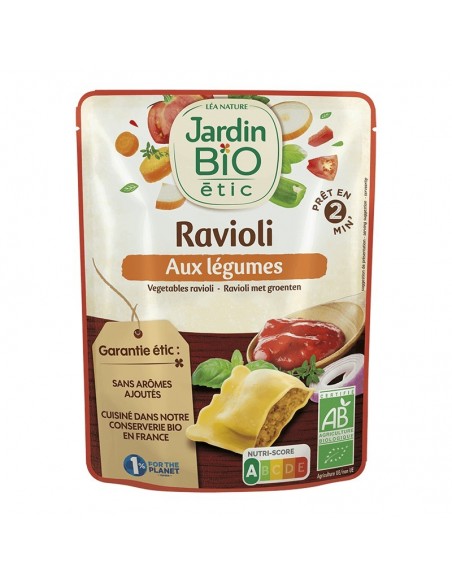 Plato preparado raviolis verduras JARDIN BIO 250 gr