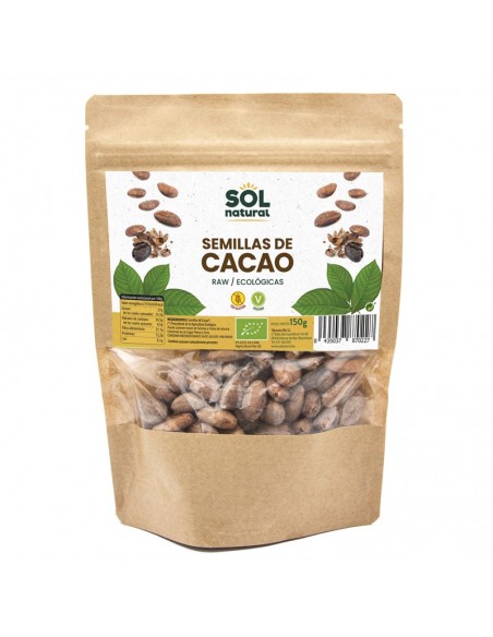 Cacao semillas crudas raw SOL NATURAL 150 gr BIO